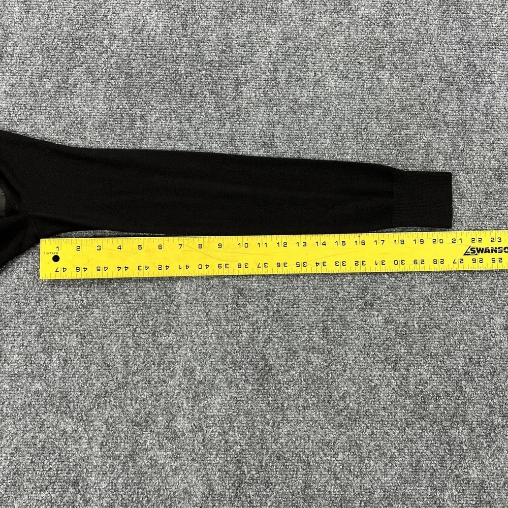 Vince Sweater Womens XS Black Lamb Leather Front Wool Knit Crew Pullover - Picture 7 of 9